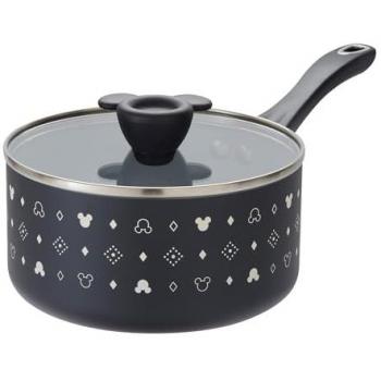 Disney Monochrome Mickey Mouse 20cm Ceramic Non-Stick Induction Saucepan with Lid, PFAS & PFOA Free
