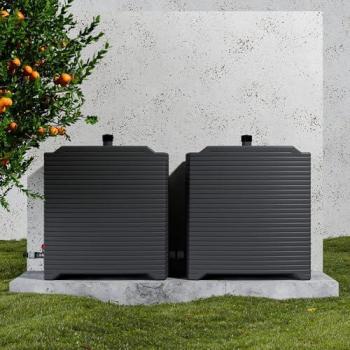 Lot de 2 cuves de récupération d'eau 126L + kit de jumelage horizontal