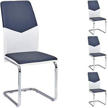 IDIMEX Esszimmerstuhl LEONA (4 St), Schwingstuhl Set in grau und weiß