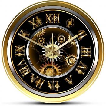 Goldene Getriebe Wanduhr für stilvolle Dekoration
