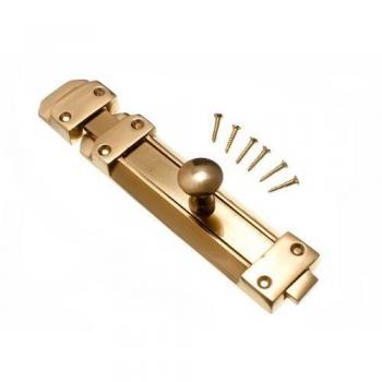 00mm Polished Brass Tower Bolt Slide Door Lock with Screws