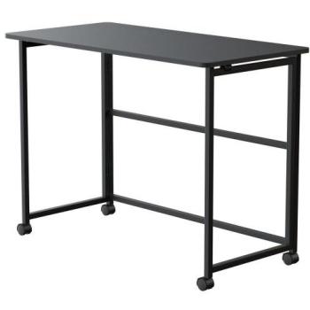 Maclean Mobile Klappschreibtisch in Schwarz – 100×50 cm, Tragfähigkeit 50 kg