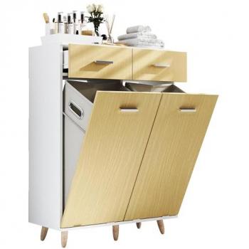 Scatola Lavanderia Landos 97x79x35 Bianco/Rovere al Miele