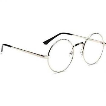 HENGSONG Retro-Inspirierte Runde Brille mit Fensterglas für Damen und Herren