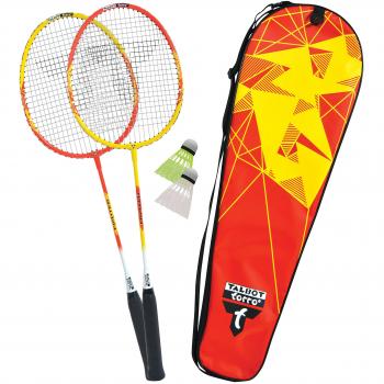 Talbot Torro 2-Fighter Badminton‑Auswahl: 2 Alu-Schläger, 2 Federbälle, hochwertiges Settuch