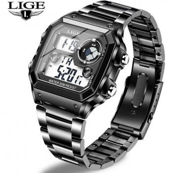 LIGE Montre Multifonction Étanche pour Homme