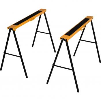 HOMCOM Arbeitsbock klappbar, Sägepferd, rutschfest, Stahl, Orange/Schwarz, 99,5 x 50 x 78 cm, Belastbarkeit 125 kg