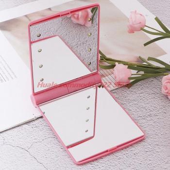 Miroir de maquillage pliable avec lumière intégrée