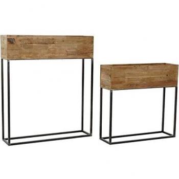 Set de Maceteros de DKD Home Decor (Abeto Negro, Metal Marrón, 80 x 20 x 93 cm)