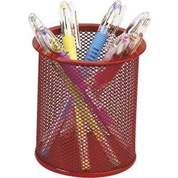 Cubilete en métal rouge Q-Connect avec grille 86 mm 105 mm
