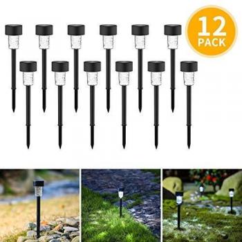 Lampade da Esterno per Prato LED Lampade Solari Terra IP44 Impermeabile Solari Luce Bianca Fredda 6500K Paesaggio