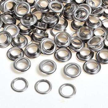 12mm Silver Solid Brass Eyelets Rings + Washers Grommets for Leather Craft