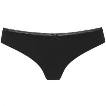 S.Oliver Damen Seamless String Schwarz Gr. 44/46 mit Spitzenborte