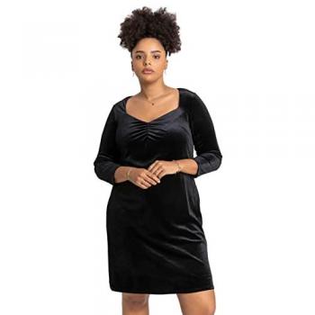 Roman Curve Sweetheart Neck Velvet Dress