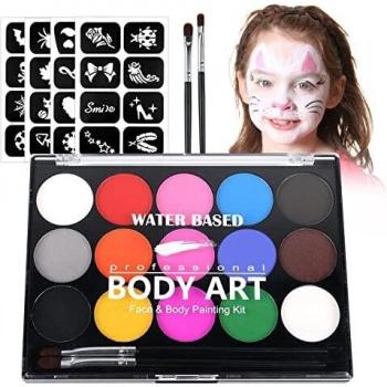 Pintura Corporal URAQT con 15 Colores y Pinceles