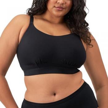 Elomi Women's Downtime Wireless Bralette – Black, Plus Size 40F/FF