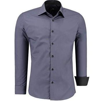 J'S FASHION Herren Langarm-Hemd