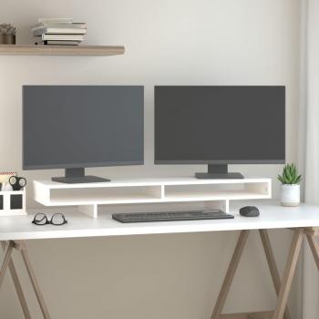 Support de moniteur 100x27x14 cm en bois de pin blanc