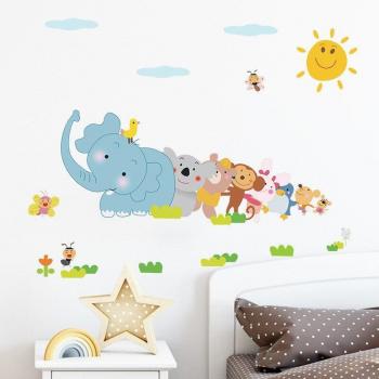 DIY Elephant and Monkey Wall Stickers