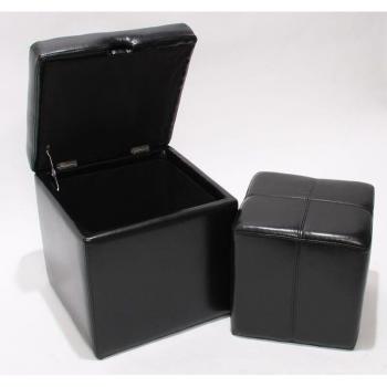 Taburete Piel y Polipiel Onex Negro