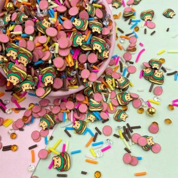 Mix Burger Polymère, Pain et Ours, Argile Chaude pour Slime