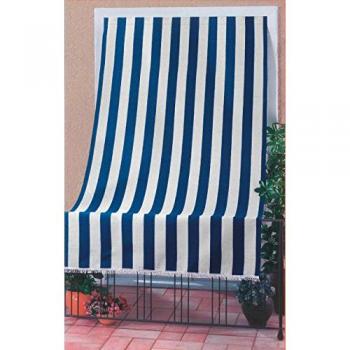 Tenda Sole per Porta con Anelli Riga Blu, Lunghezza 140 cm, Altezza 250 cm