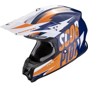 Casque Scorpion VX-16 Evo Air Slanter Motocross Bleu Orange M