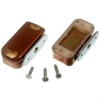 Magnetic Catch with Plate and Screws Bronze 5kg Pull