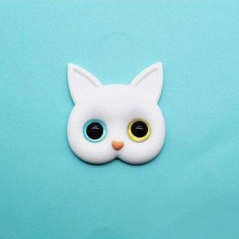 2x Große Kawaii Katzenkopf Harz Cabochons, Handwerksdekor Zubehör