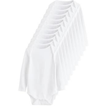 Next White 10‑Pak: Babyschleierkörper – Langärmlig