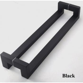 Double Curved Glass Door Handle with Stainless Steel Frame