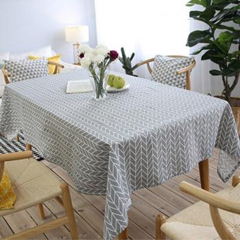 Gray Arrow Linen Table Cover