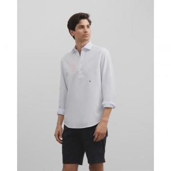 Polera sport oxford celeste para hombre