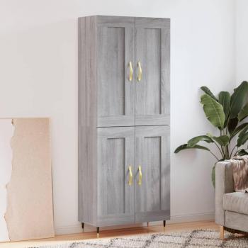 Buffet haut Sonoma gris 69,5x34x180 cm – Bois d’ingénierie Vidaxl