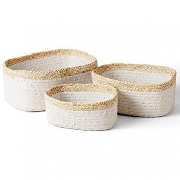 La Jolíe Muse Cesto in corda 13,5 cm – 3 pezzi, bianco/beige