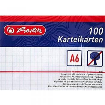 Herlitz Fiches Bristol A6 100 Unités