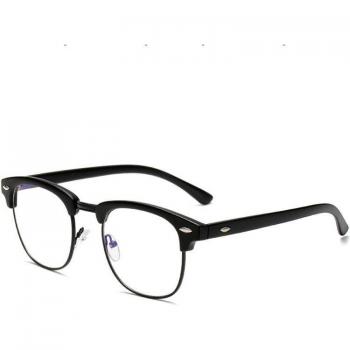 Gafas de medio borde para juegos con protección de luz azul y acabado en madera