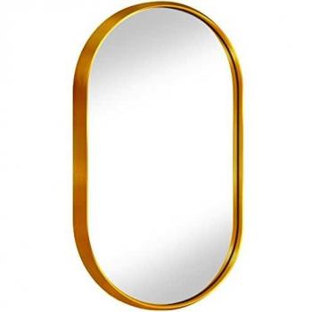 Hicycle2 Modern Oval Mirror Deep Alloy Metal Trace Design for Bathroom
