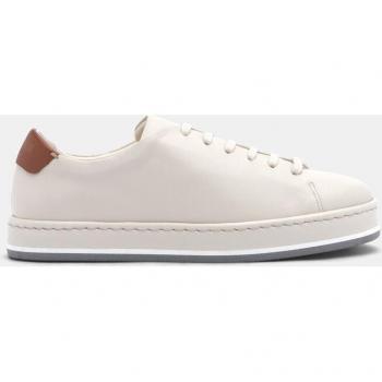 Zapatos Casuales Lottusse para Mujer con Cordones de Cuero en Blanco Roto