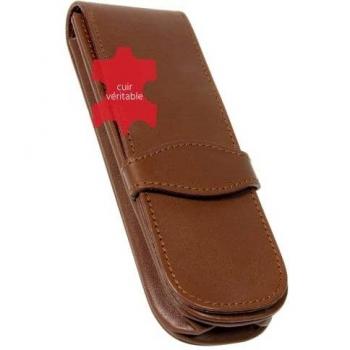 Leder Trousse für 2 Kugelschreiber