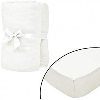 Lenzuola avorio 70x140 cm vitaXL con angoli culla