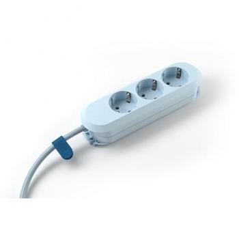 Bloc de prises 3 ports bleu baies