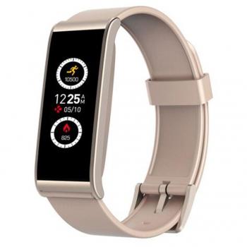 MyKronoz Smartwatch Zefit 4 HR – Herzfrequenz‑Sensor in Rosa mit Goldakzenten