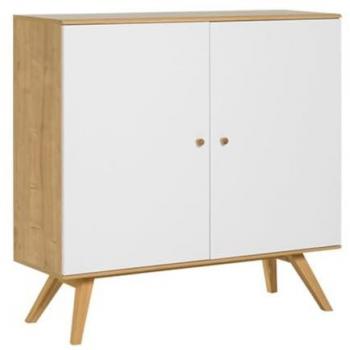 Aparador 2 puertas y 6 baldas interiores 120 cm blanco