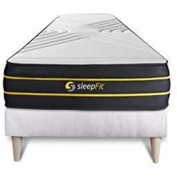 Matelas 90x200 avec Sommier Kit Blanc
