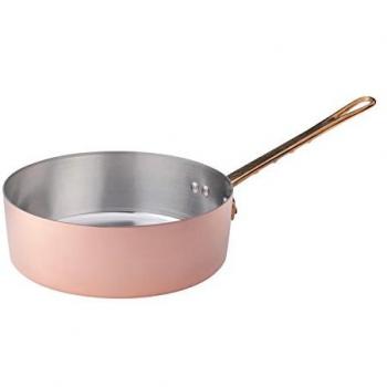 Rame Stagnato Pentola Bassa 2 mm con Manico in Ottone 20 cm – Agnelli