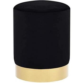 VidaXL Tabouret Revêtu de Velours Noir et Doré