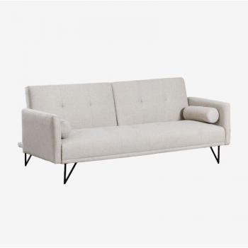 Cremebeiges 3-Sitzer-Liegesofa mit Liegefunktion