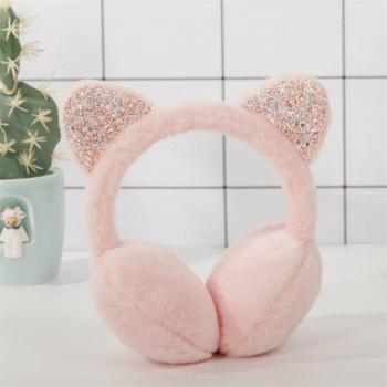 Soft Cat Ear Earmuffs with Sequins