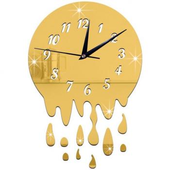 Horloge décorative en miroir goutte de pluie